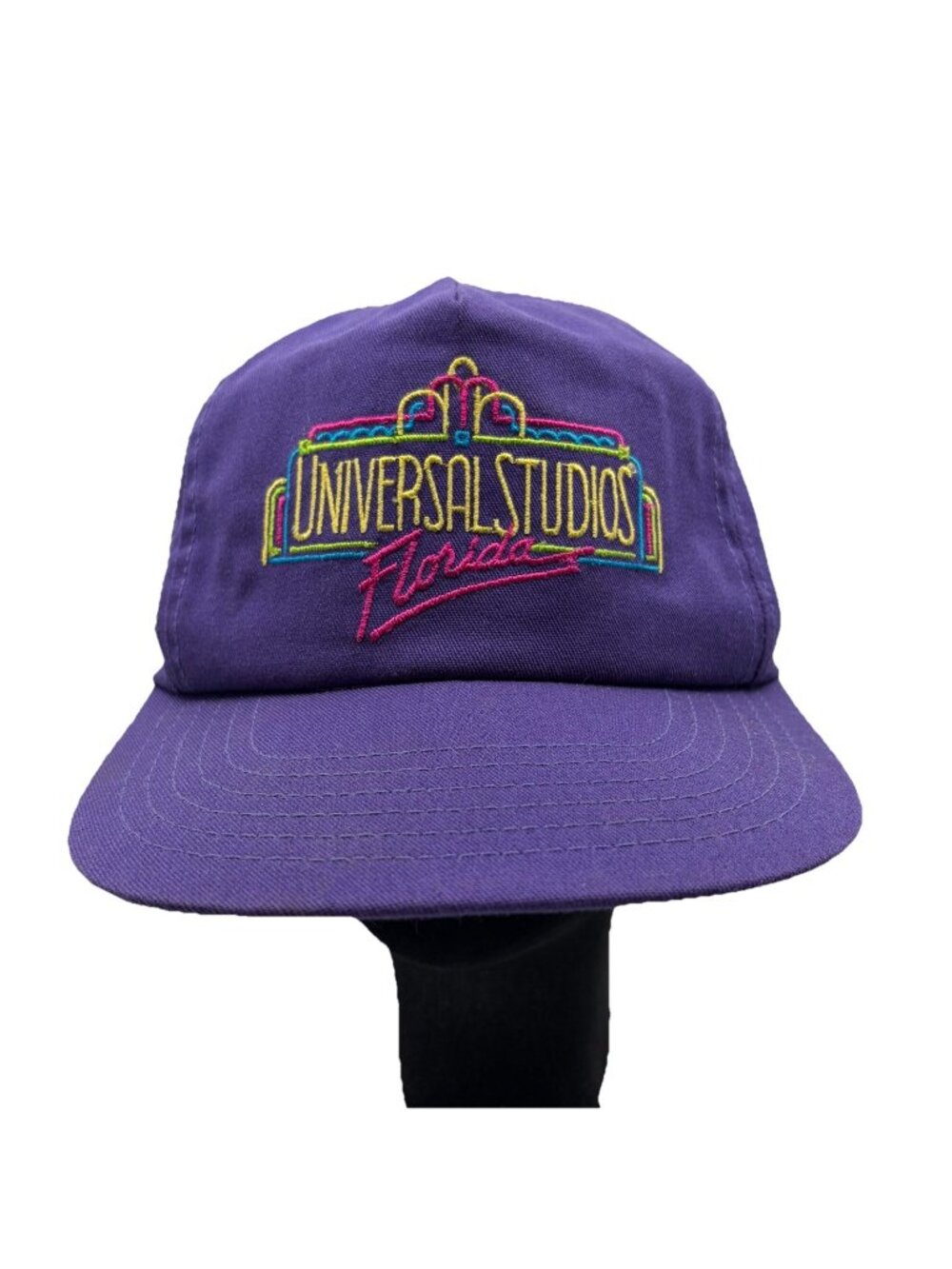 Universal Studios Florida Vintage 1989 Strapback Trucker Hat Cap Purple Dad 80's